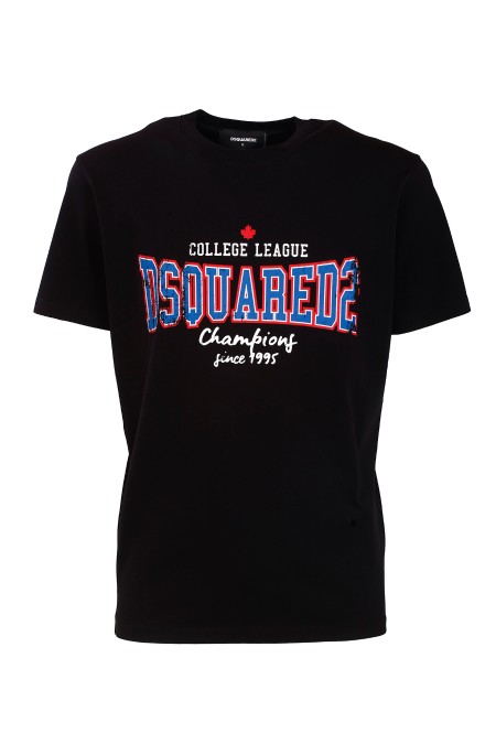 Shop DSQUARED2  T-shirt: DSQUARED2 t-shirt in cotone.
Girocollo.
Maniche corte.
Stampa lettering sul fronte.
Composizione: 100% Cotone.
Fabbricato in Portogallo.. S74GD1258 D20014-900